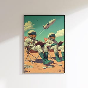 Travel Poster Wall Art Print - Space poster,Spaceman, Retro Space, Space travel poster ,Astronaut Print, Canvas Print, Gift for Him, Retro S
