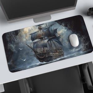 Fantasy Piraten Schreibtischunterlage - süsses Gaming Schreibtischunterlage, Spielmatte, Spielmatte für Piraten