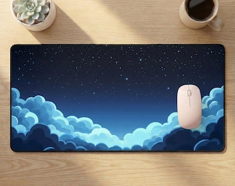 Night Sky Cloudscape Mouse Pad - Extended Gaming Desk Mat