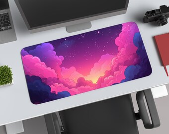Pastel Cloud Desk Mat – Kawaii Anime Gaming Mouse Pad