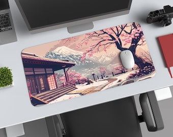 Cherry Blossom Anime Desk Mat – Japanese Ukiyo-e Mouse Pad