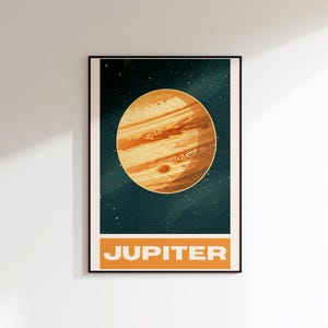 Travel Poster Wall Art Print - Jupiter, Jupiter Print, Jupiter Wall Art, Jupiter Poster, Jupiter Pictures, Jupiter Planet From Space, Space