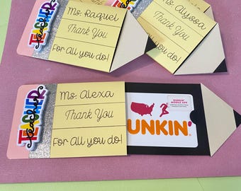 Portapenne personalizzato per insegnanti, porta biglietti regalo, carta regalo per insegnanti, regalo per la settimana di apprezzamento degli insegnanti, regalo di fine anno per la classe, idea regalo di ringraziamento