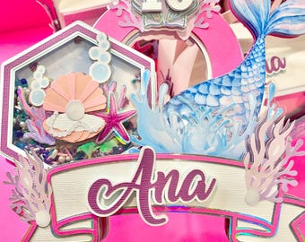Mermaid Cake Topper - Unter dem Meer Geburtstagstorte Dekoration, Ocean Theme Party Decorations, Mermaid Birthday Party Decor