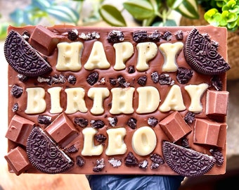 Losa de chocolate personalizada, regalo de chocolate, día de la madre, regalo de cumpleaños, chocolate de Pascua, regalo de chocolate navideño. Chocolate personalizado