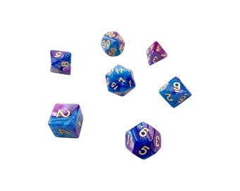 D&D dice set - DnD dobbelstenen - Paars Blauw - Dungeons and Dragons - dobbelstenen - polydice