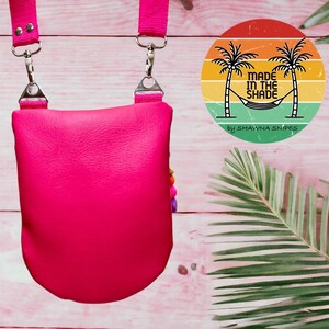 Flamingo Crossbody Bag Zipper Pouch Fully Lined and Expertly Appliquéd zdjęcie 3