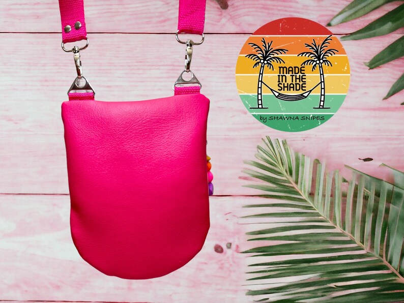 Flamingo Crossbody Bag Zipper Pouch Fully Lined and Expertly Appliquéd zdjęcie 3