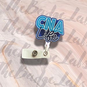 CNA Life Badge Reel - Cute Glitter Retractable ID Clip for Certified Nursing Assistants, CNA Gifts, Healthcare Badge
