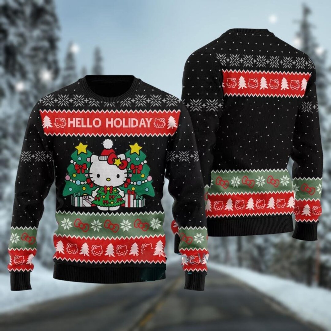 Faux Fur Hello Kitty Cardigan Sweater