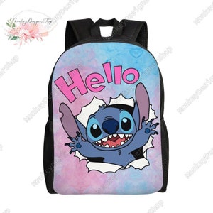 Stich Bag, Stitch Hello Backpack, Disney Stitch Tote Bag, Cartoon Back To School, Gift For Kid, Stitch Lunch Bag, Cartoon Water Bottle
