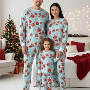 Holiday Long Sleeve Pajamas Set, Festive Christmas Pajamas Family, Holiday Matching Pajamas, Cozy Family Gift