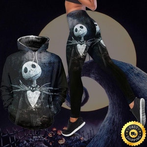 Halloween Jack Skellington Hoodie, Horror Character Legging, Skellington Sally Couple Yoga Pants For Women, Gym Leggings, Work Pants For Her