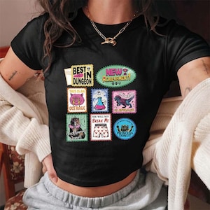 Maglietta Dungeon Crawler Carl Baby, Top corto con grafica Principessa Ciambella, Maglietta unisex Mongo è sconvolto, Maglietta estetica retrò Y2K per lei