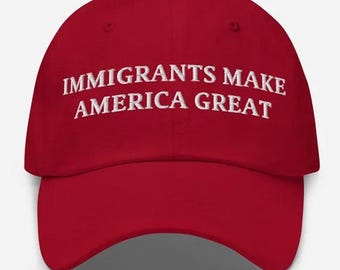 Fck ICE Embroidered Hat, Unisex Fdt Baseball Cap, Immigrants Make America Great Classic Cap, Anti ICE Political Hat, No Human Is Illega