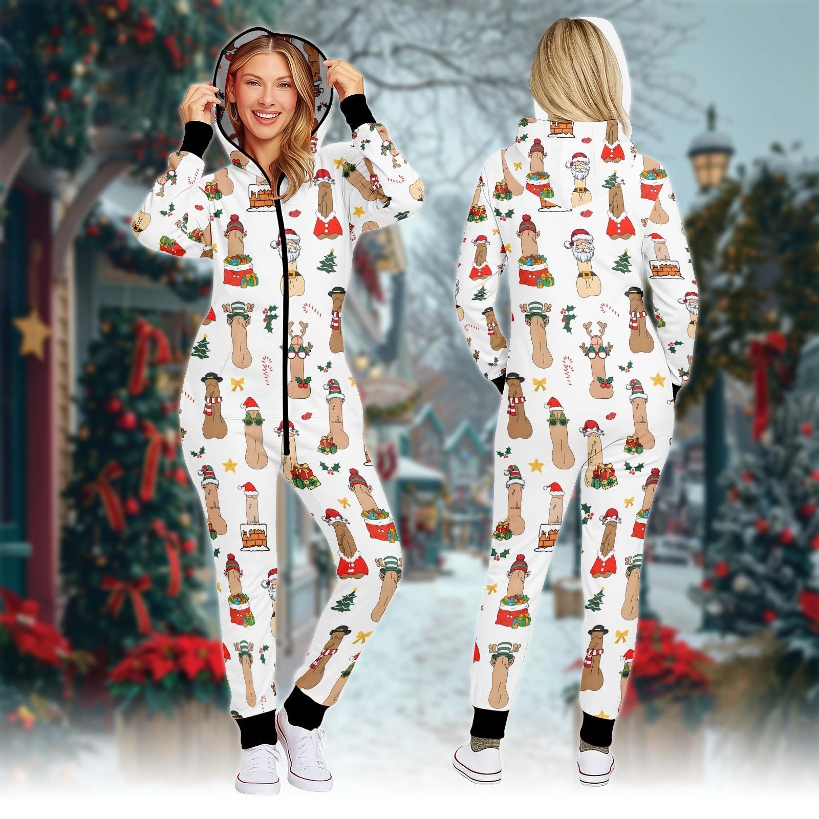 GMQWRK Pigiama Intero Da Donna In Pile Con Cerniera, Con Cappuccio E Tasche Per L'autunno - Foto 7