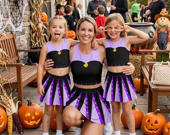 Ursula Sea Witch Cosplay Activewear Set, Little Mermaid Villain Skort Tank Top, Cute Halloween Workout Outfit, Theme Park Running Gear