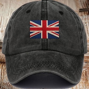 Unisex Union Jack Flag Baseball Cap, British Flag UK Flag Embroidered Hat, Vintage UK Pride Cotton Dad Hat