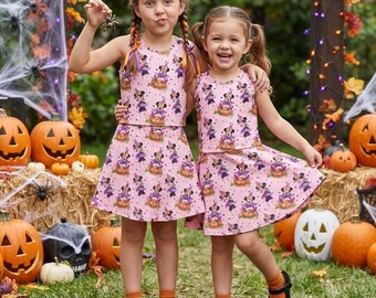 Disney Halloween Minnie Activewear Set, Witch Minnie Mouse Pumpkin Outfit, Spooky Matching Set, Cute Fall Workout Clothes