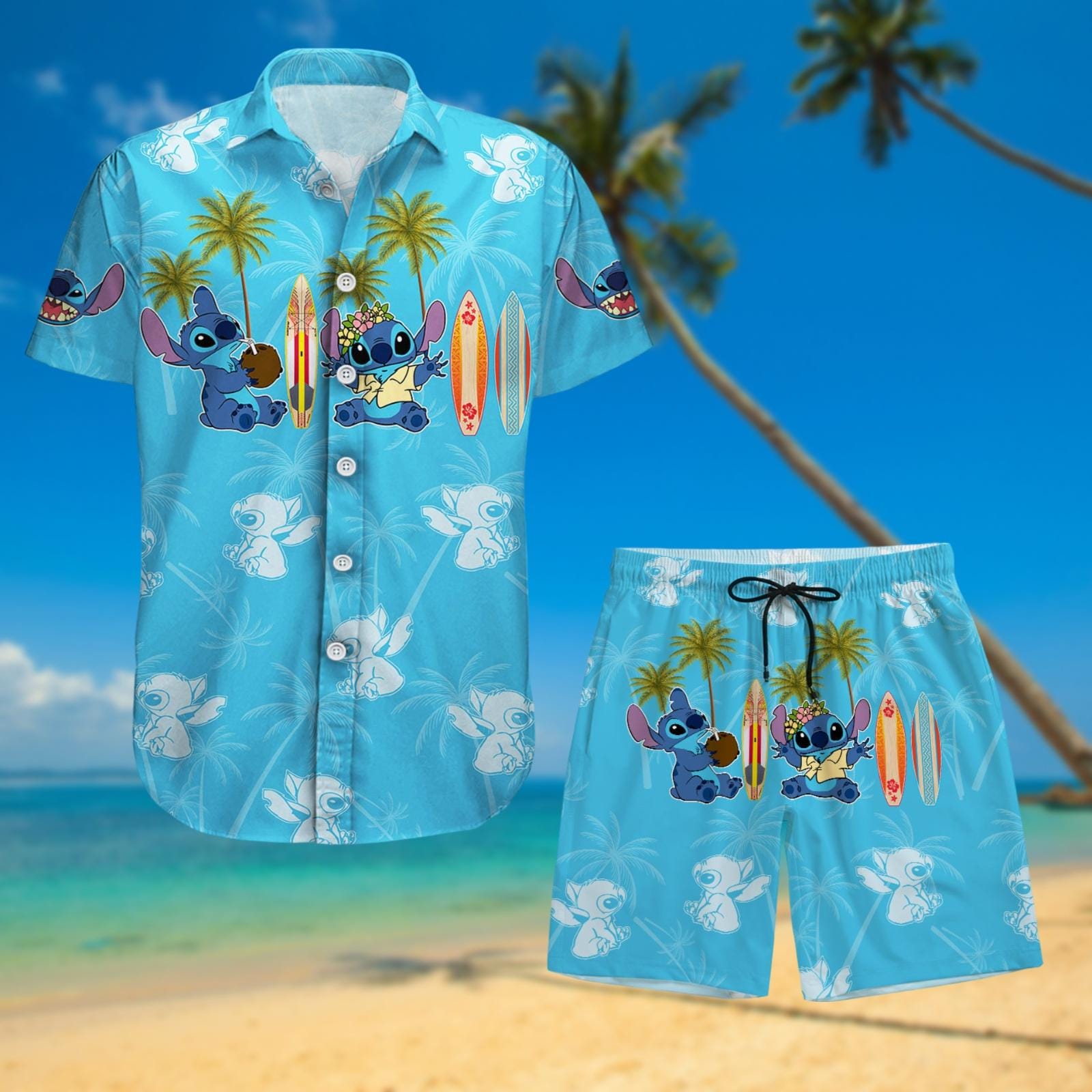 Discover Lilo and Stitch Hawaiian Shirt with Shorts, Disney Stitch Aloha Shirt, Magic Kingdom Summer Vacation Hawaiian Shirt, Gift for Fans