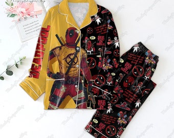 Deadpool Pajama Set, Spider Man Pajamas, Spider Man Holiday Pajamas, Deadpool Women Pajamas, Superhero Set Of Pajamas, Deadpool Gift