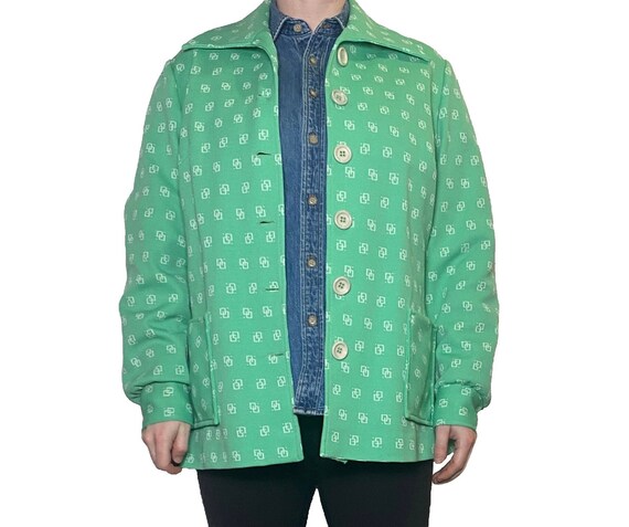 1960s Green Patterned Jacket - image 1