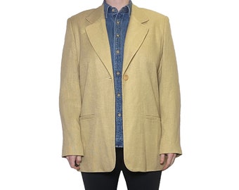 1990s Yellow Oversized Blazer