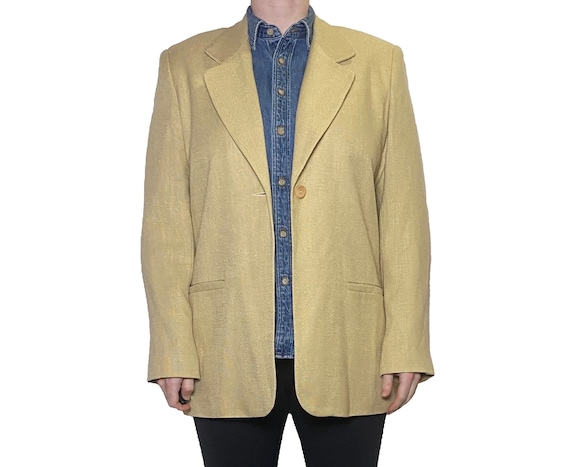 1990s Yellow Oversized Blazer - image 1