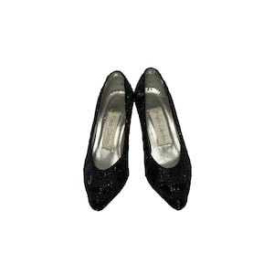 1980s Black Beaded Pumps