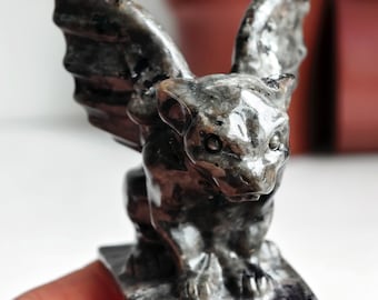 Natural Yooperlite Carved Gargoyle,Crystal Gargoyle,Gargoyle Carving,Gargoyle statue,Gargoyle Decor,Reiki Heal Stone,Christmas Gifts 3.2"