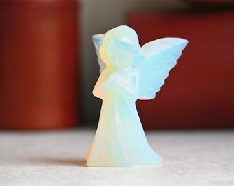 Opalite Carved Angel,Crystal Angel,Angel Carving,Angel statue,Angel Decor,Reiki Healing Stone,Christmas Crystal Gifts