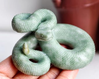Carved Labradorite Snake Sculpture, Reiki Healing Crystal Decor - Etsy