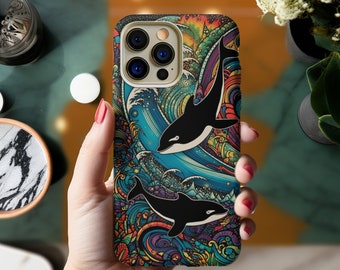 Orca Whale Print iPhone Case | Protective Phone Cover | Ocean Lover Gift for iPhone Users | Whale Design Case