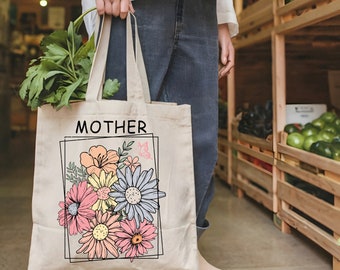 Mama Tote Bag, Mothers Day Tote Bag, Mom Life Tote Bag, Mom Tote Bag, Cotton Canvas Tote Bag, Zippered Tote Bag, Aesthetic Tote Bag