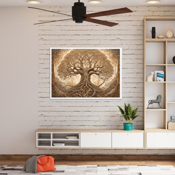 Yggdrasil Wall Art | Intricate TreeLike Structure in Soft Pastel Tones | Delicate Swirling Patterns  Ethereal Glow