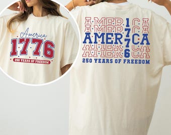 Camiseta de los 250 años de Estados Unidos, Comfort Colors, Camiseta del 250 aniversario de EE. UU., Camiseta del 250 aniversario, Camiseta con la bandera de EE. UU., Camiseta 1776-2026, Camiseta patriótica