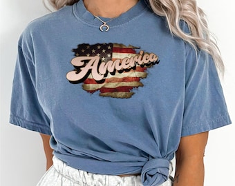 American Flag Shirt, Comfort Colors Shirt, America Flag Shirt, 4Th Of July Flag Shirt, USA Flag Shirt, Patriotic American Flag Shirt