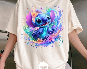 Stitch Comfort Colors® Shirt, Disney Shirts, Lilo and Stitch Shirts, Stitch Shirts, Gift for Her, Couple Shirts, Oversized Shirts, Unisex