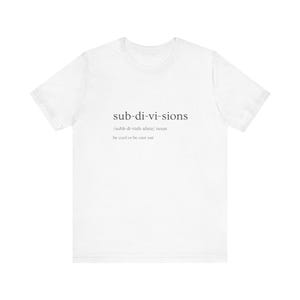 sub-di-vi-sions definition for Rush fans T-shirt