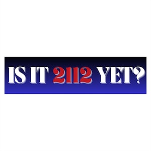 Rush Fans – IST ES SCHON 2112? Blauer Steigungsschatten-Schriftart-Autoaufkleber