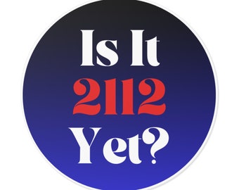 Fãs do Rush – Já é 2112? Adesivo para carro Gradiente azul redondo