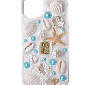 3D Seashell Cell Phone Case: Coastal Summer Charms and Shells, Mosaic Phone Case, IPhone Case, Custom, Personalized