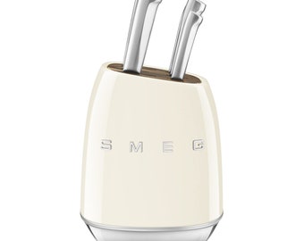 Smeg Messer-Set und Messerblock (Cream)