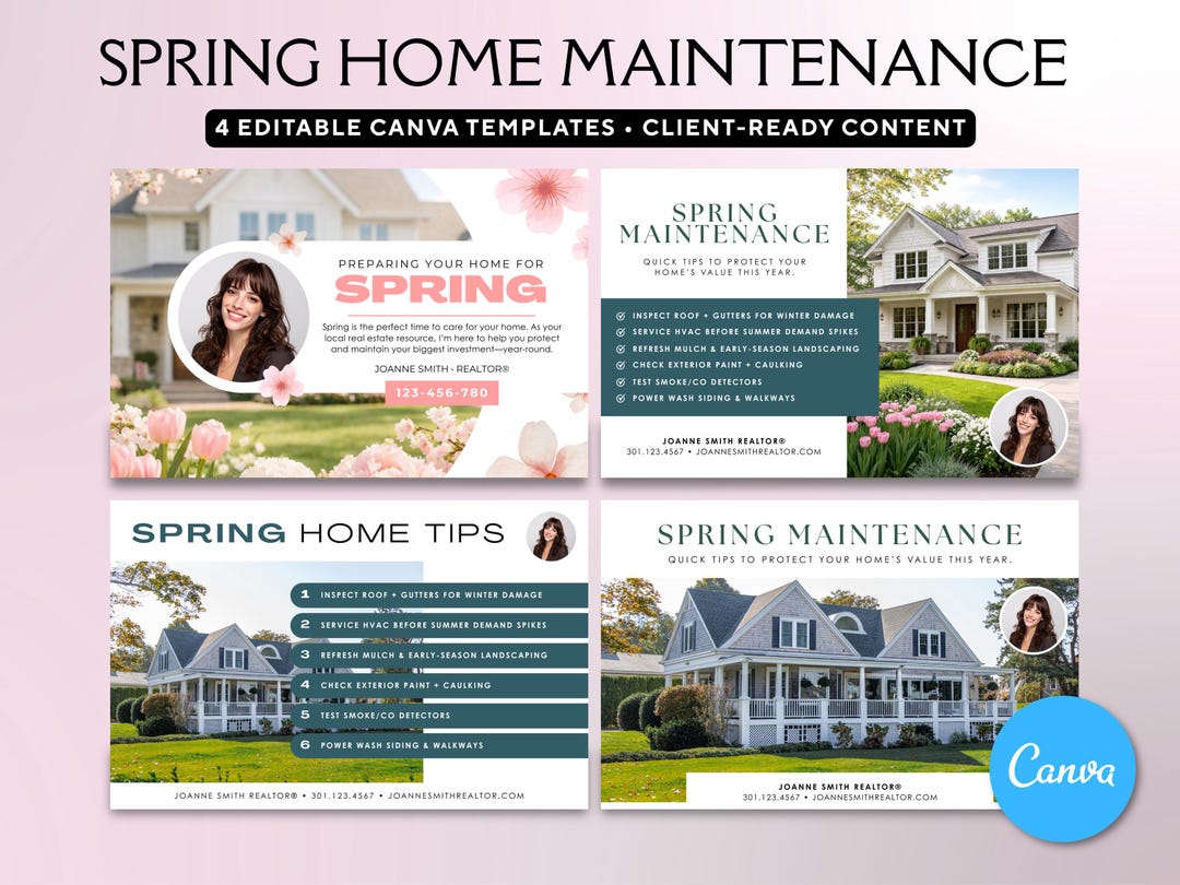 Spring Home Maintenance Postcards | Real Estate Mailer Template ...