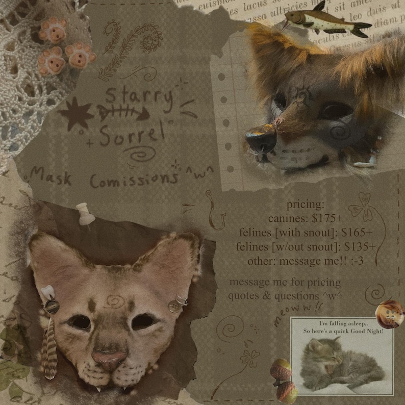 Status: [Slots geschlossen!!] - Auftragsarbeit für handgefertigte Tiermasken - [Therian, Ren Faire, Kostüm Masken Auftragsarbeiten] NACHRICHT MICH VOR DEM KAUF!! Bild 1