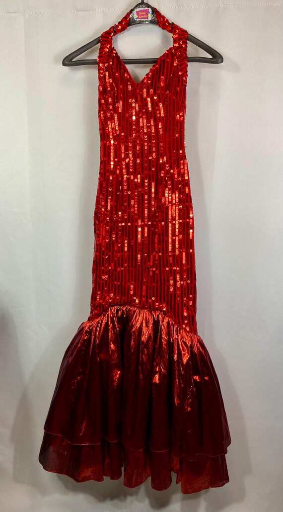 1980'S sequin striped gown