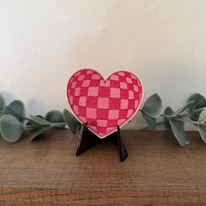 Checkered Heart Patch • Embroidered Iron On Patch • Cute Patch • Checkered Patch • Love Patch • Heart Patch