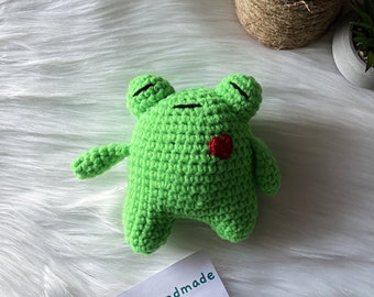 Lovely Frog, Crochet Frog, Green Froggy, Amigurumi Doll, Amigurumi Frog, Crochet Amigurumi Toy, Finished Toy, Cute Gift