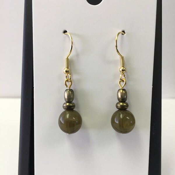 Brown/brass/gold boho earrings