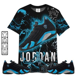 Black University Blue 2026 14s - Number 23 Drip Shoes Kicks Goat Match Sneaker Tee Fan T-shirt, Hoodie, Sweatshirt, Bomber Jacket